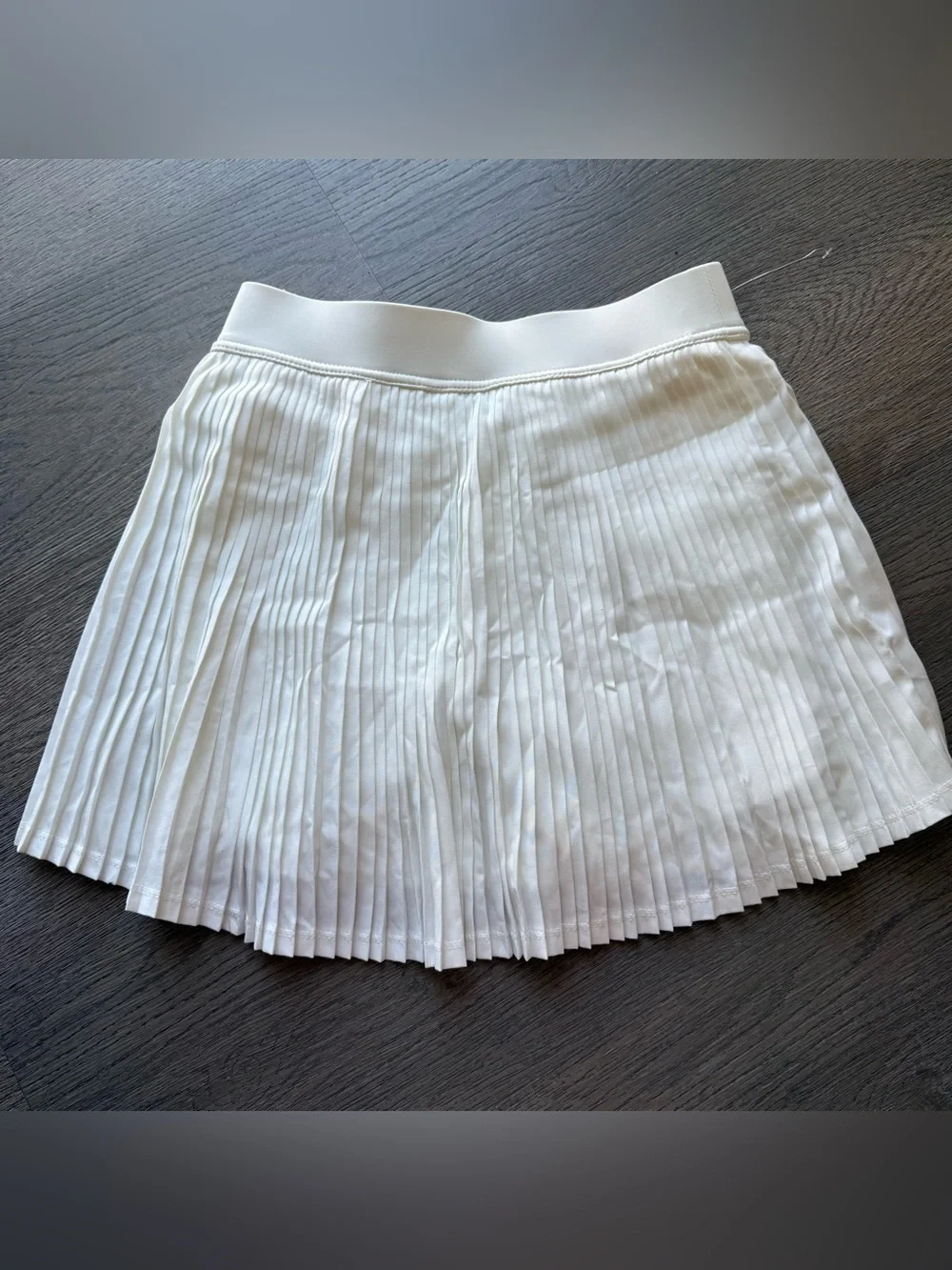 ALO Yoga White Pleated Skater Skirt